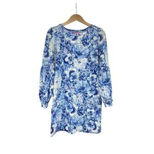 Lilly Pulitzer Coastal Blue Catch N Keep Jersey Knit Preppy Bartlett Dress S
